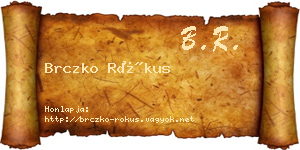 Brczko Rókus névjegykártya